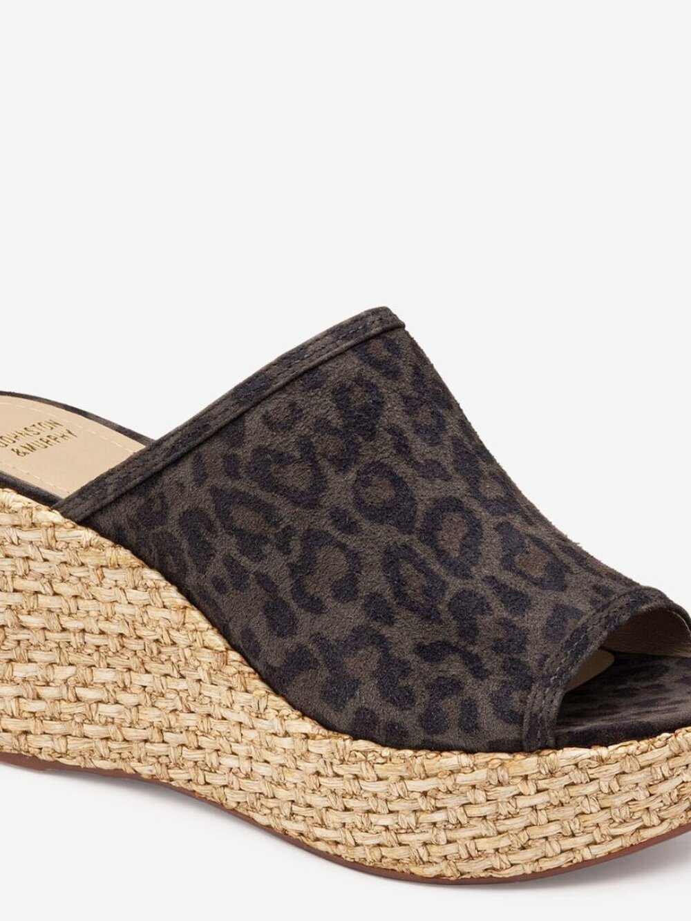Johnston & Murphy Addy Leopard Print Wedge Mule Size 7 Women's